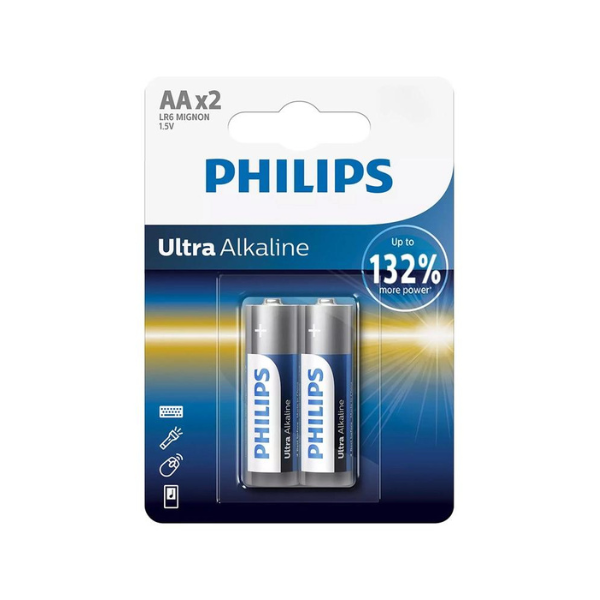 Εικόνα της Αλκαλικές μπαταρίες Philips Ultra Alkaline LR6/AA - 2 τεμάχια  