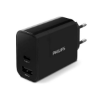 Picture of Wall Charger  Philips DLP2621 2x USB 30W PD Smart Protection - Black