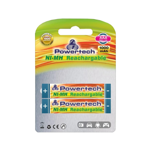 Picture of Rechargeable batteries Powertech 1000mAh LR03/AAA  - 2 pieces  