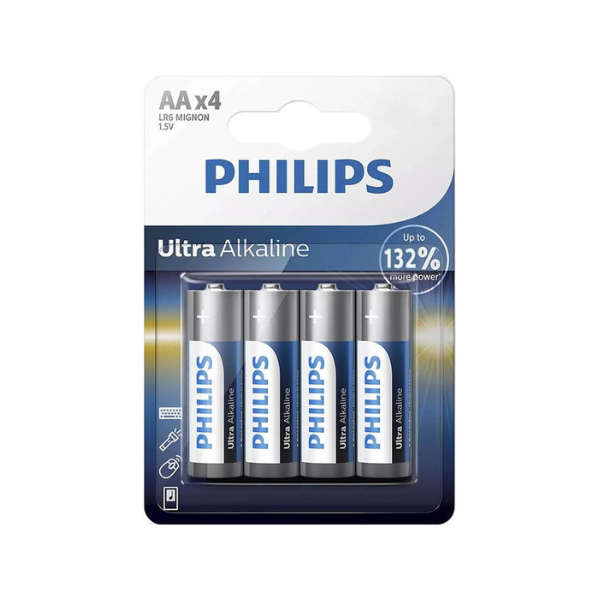 Εικόνα της Αλκαλικές μπαταρίες Philips Ultra Alkaline AA/LR6 - 4 τεμάχια 