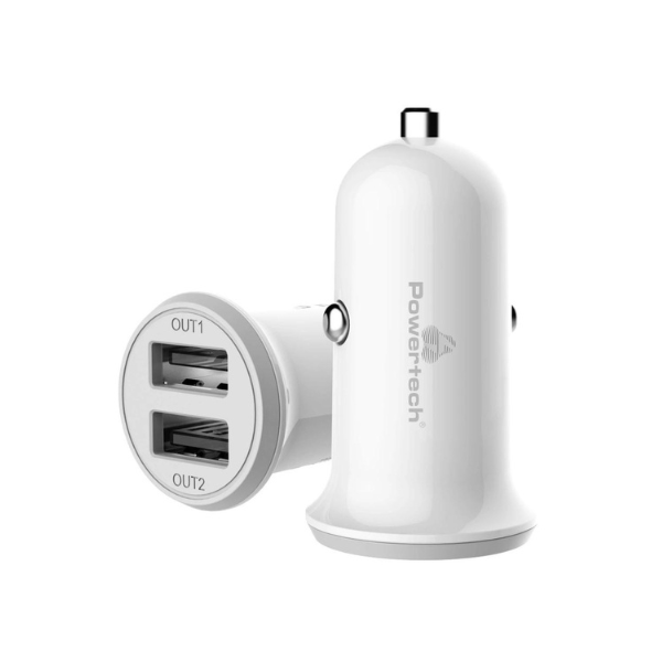 Picture of Car Charger Powertech PT-714 2x USB-A 17W - White