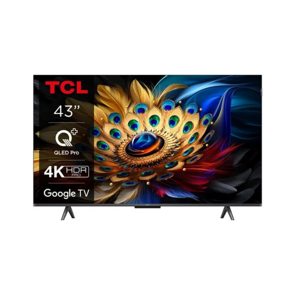 Εικόνα της TCL 43C61B Τηλεόραση Smart TV 43" 4K QLED DVB-T2/C/S2 Google TV & Game Master 3.0 - Μεταλλικό