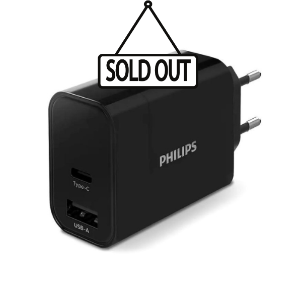 Εικόνα της Φορτιστής Τοίχου Philips DLP2621 2x USB 30W PD Smart Protection - Μαύρο