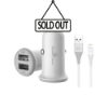 Picture of Car Charger Powertech PT-774 2x USB-A 17W - White