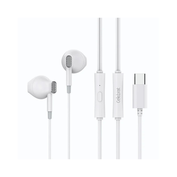 Picture of Celebrat USB Type-C Wired Headphones D12 - White