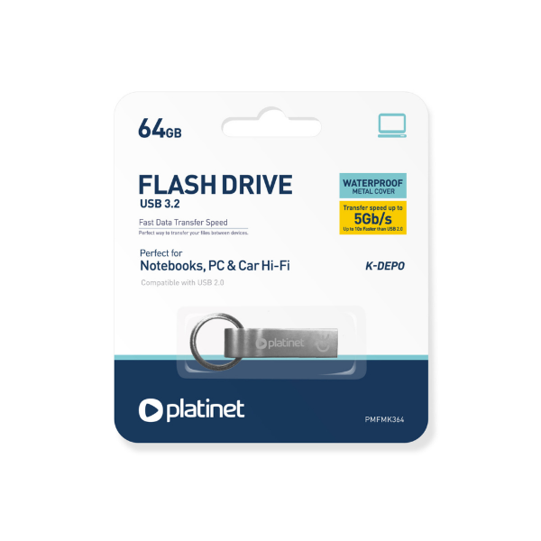 Εικόνα της Platinet K-DEPO 64GB USB 3.2 - Ασημί   