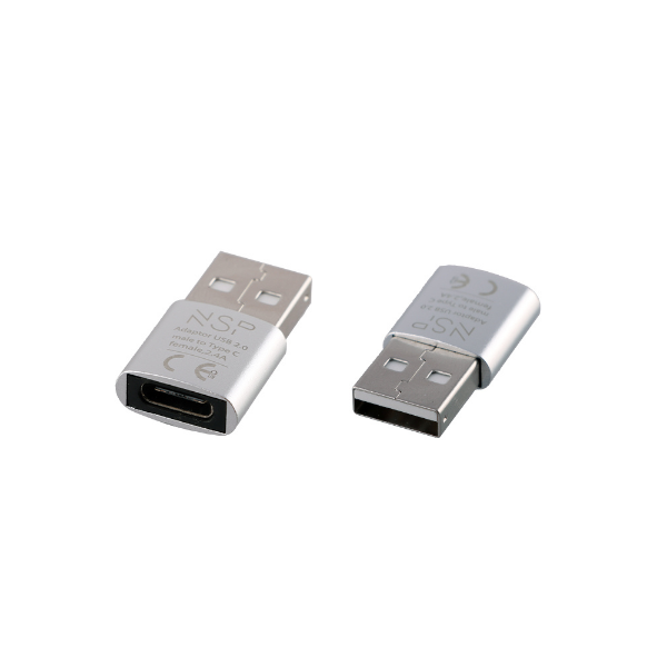 Εικόνα της NSP Αντάπτορας USB A σε USB Type-C - Ασημί