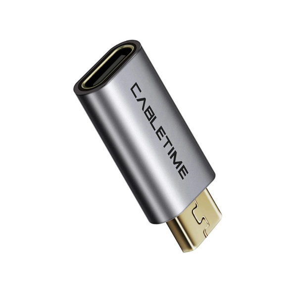 Εικόνα της Cabletime Αντάπτορας USB Type-B Micro σε USB Type-C CT-CFMCB - Γκρι 