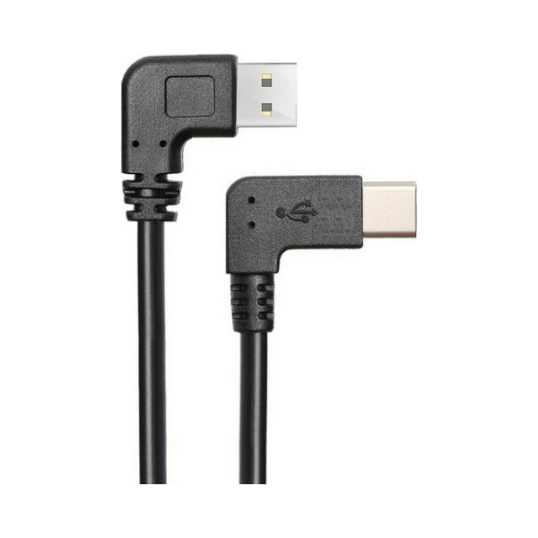 Εικόνα της Powertech Καλώδιο 90° USB A σε USB Type-C 1m CAB-U135 - Μαύρο 